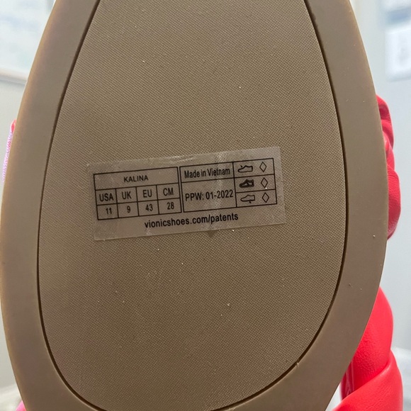 Vionic Braided Cross Strap Slides Kalina color Poppy size 11 - Picture 6 of 7